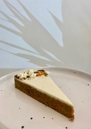 Vegan carrot cake at Kávébab Kávézó  in Budapest