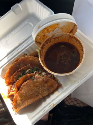Our birria tacos at Jajaja Mexicana  in Union City