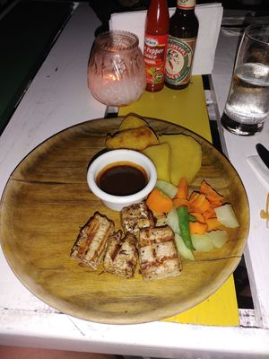 Ital Chargrilled Jerk Tofu at Pushcart Jerk Center & Rum Bar in Negril
