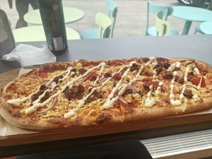 Vegan pizza at Spisa Pizza in Stockholm