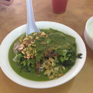 Hakka Lei Cha ... after mixing rice and soup at PJ Oldtown Foodcourt - Hakka Lui Char Stall in Petaling Jaya