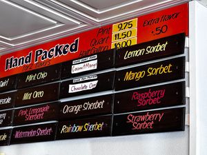 The two columns on the right are the vegan options. at Marianne's Ice Cream - Ocean St in Santa Cruz