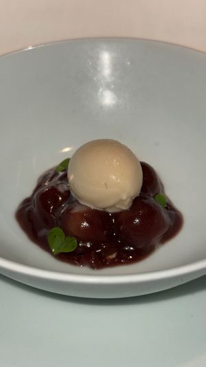 Dessert. Beans with soy-milk sorbet at La Yeon in Seoul