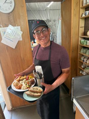 Service with a smile. at Dove Cafe in St Leonards
