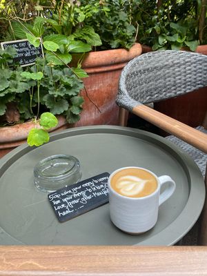 Oat latte  at The Onion Garden in South West London