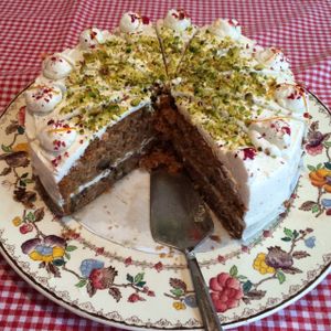 Carrot cake I had baked for my birthday. Sooooo good!!! at Koffie ende Koeck in Amsterdam