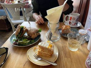 Smoked Tofu Sandwich, Carrot Cake, Apple & Almond Cake at Koffie ende Koeck in Amsterdam