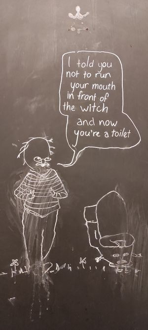 Toilet drawing at Koffie ende Koeck in Amsterdam