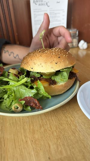 Pulled & spicy mushroom sandwich  at Koffie ende Koeck in Amsterdam