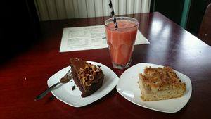 fruit smoothie and cakes  at Koffie ende Koeck in Amsterdam