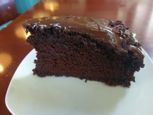 Baked Chocolate cake. at Koffie ende Koeck in Amsterdam