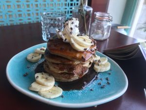 Banana pancakes  at Koffie ende Koeck in Amsterdam
