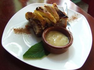 Apple bread pudding at Koffie ende Koeck in Amsterdam