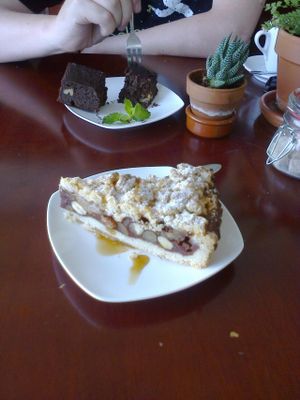 apple & other fruit pie with nuts, brownie. at Koffie ende Koeck in Amsterdam