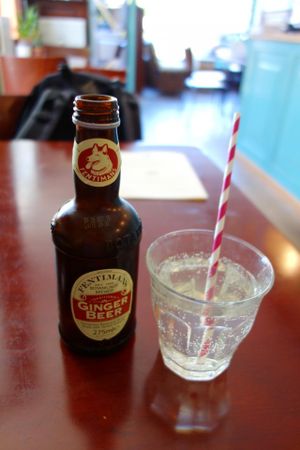 A bottle of delicious ginger beer at Koffie ende Koeck in Amsterdam