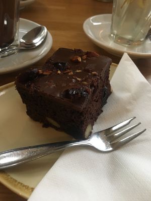 Gluten free cherry brownie at Koffie ende Koeck in Amsterdam