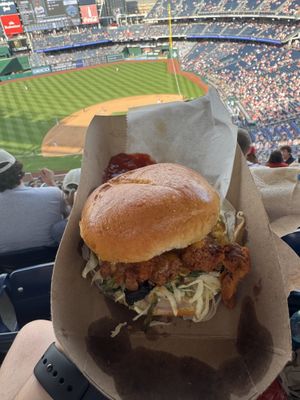 Vegan “chicken” sandwichh which  at Mush @ Nationals Park in Washington