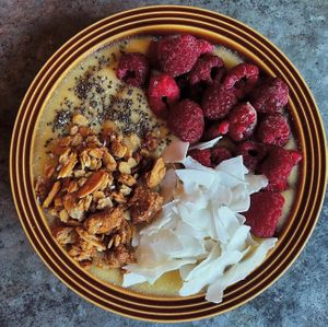 Smoothie bowls.  at nOm in Southend-on-sea
