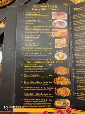 I got the Lensu Roti meal that is yellow lentil base. Though looking like a small portion was supper filling with the roti. The guy is awesome. Always have a good chat and he is ve at 7 Siri - Taste of Sri Lanka in Auckland