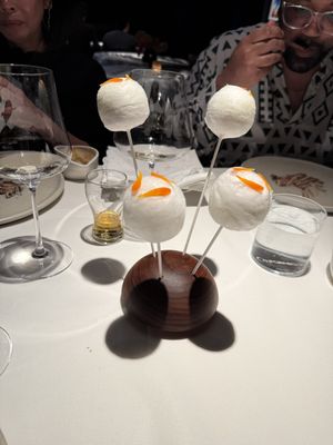 Spun sugar!  at Californios in San Francisco