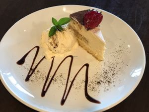 Tiramisu with Vanilla ice-cream at Water Drop Teahouse in Kogarah