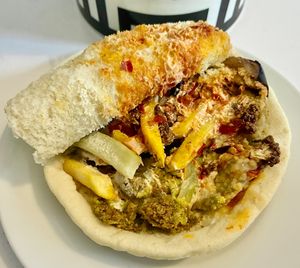 Mixed fried vegetables sandwich at Falafil Al Rabiah Al Khadra - Silicon in Dubai