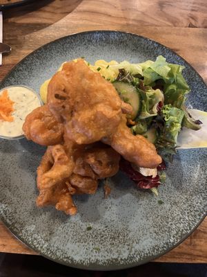 Austernpilze mit Kartoffelsalat  at Rübenrot in Augsburg