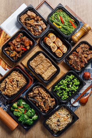 Cooked Side Dishes at Vegetsai Vegan Bento - MRT Shuanglian Station B60 in Taipei