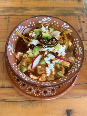 Sopa azteca at VeganBarrio in Cozumel