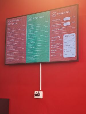 Menu with savory and sweet schiacciata! at Focacceria Cecino in Milan