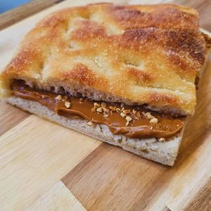 Cecino Cremoso: Lotus cream and chopped hazelnuts at Focacceria Cecino in Milan