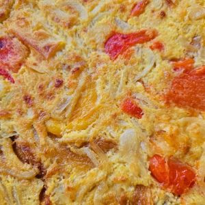 Farifrittata: chickpeas-based omelette with veggies at Focacceria Cecino in Milan