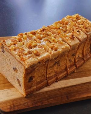 Walnuts and salted caramel banana bread at Focacceria Cecino in Milan