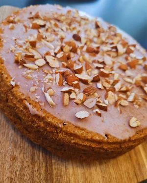 Carrot and almond cake with lemon icing at Focacceria Cecino in Milan