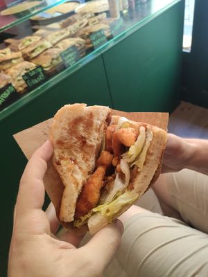 Special with gambas at Focacceria Cecino in Milan