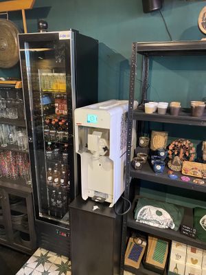 Oatly soft serve machine  at Hinterland Alcohol-Free Bar and Cafe in Manchester