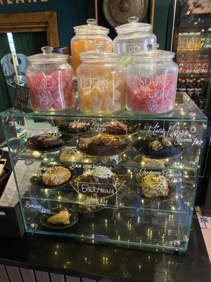 Turkish delight and cakes  at Hinterland Alcohol-Free Bar and Cafe in Manchester