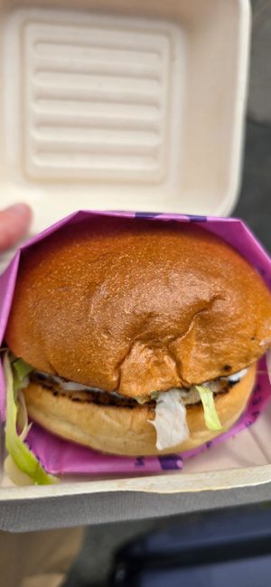 Classic burger at Hinterland Alcohol-Free Bar and Cafe in Manchester