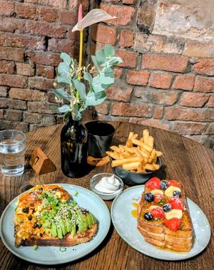 Beautifully presented, but the avocados were bullets and inedible at Hinterland Alcohol-Free Bar and Cafe in Manchester