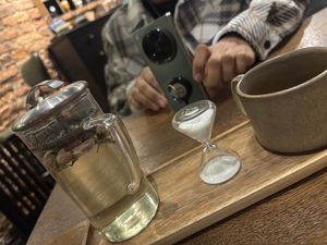 Organic rose bud tea   at Hinterland Alcohol-Free Bar and Cafe in Manchester