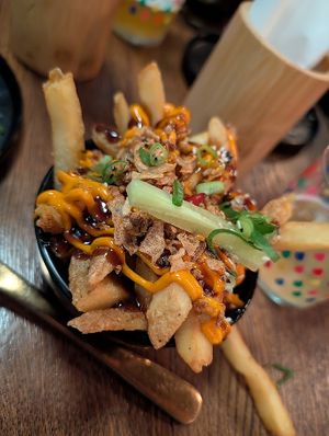 Hoi sin fries at Hinterland Alcohol-Free Bar and Cafe in Manchester