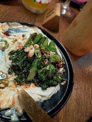 Crispy chilli brocolli at Hinterland Alcohol-Free Bar and Cafe in Manchester