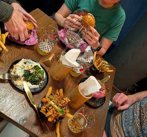 Vegan dishes at Hinterland at Hinterland Alcohol-Free Bar and Cafe in Manchester