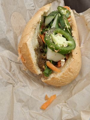 Vegan Banh mi sandwich at Banh Mi Spot in Chicago