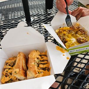 Cheesesteak and Chili Cheese Fries at Mike's Vegan Grill in Wilmington