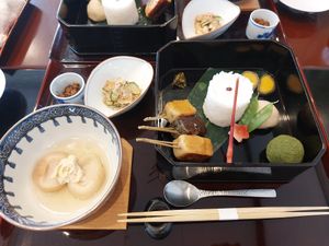 First platter at Hanbey Fu in Kyoto