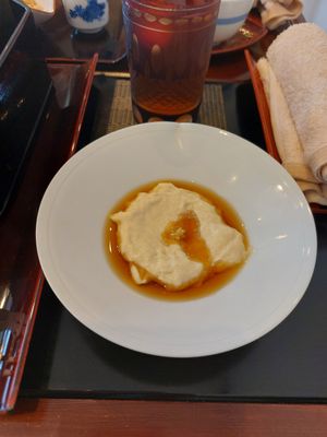 Fresh creamy Yuba at Hanbey Fu in Kyoto