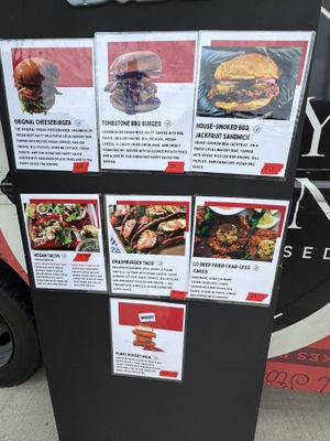 Today’s menu   at Happy Vegan in Garland