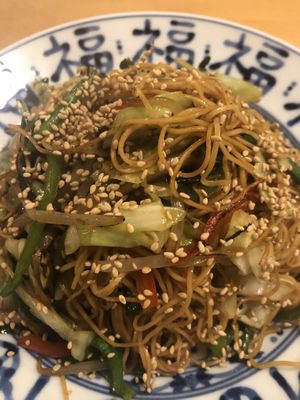 Amazing Yakisoba noodles!! at Lo Fuo in Osaka