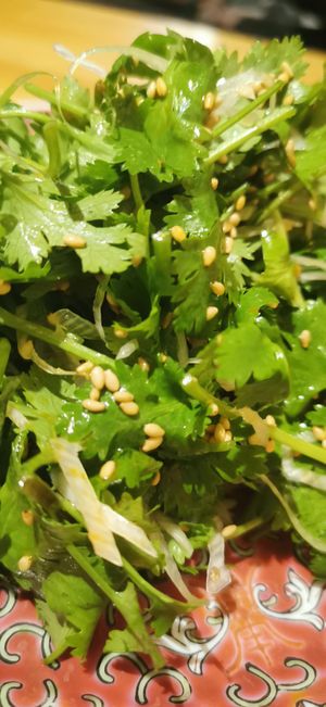 Coriander salad at Lo Fuo in Osaka